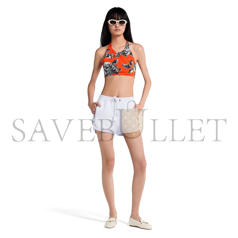 LOUIS VUITTON LEATHER ACCENT JOGGING SHORTS 1AIAGN